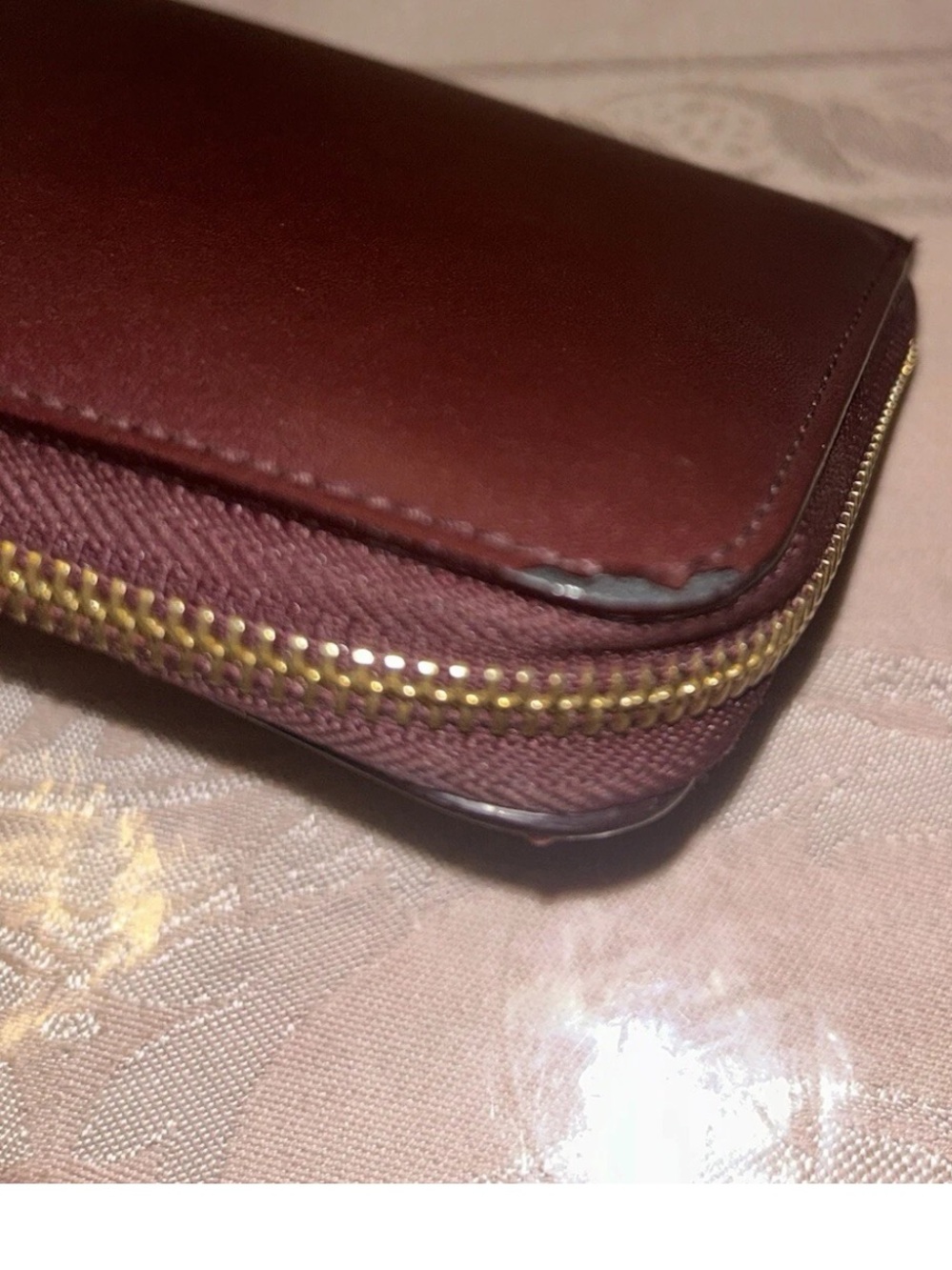 Salvatore Ferragamo Gancini Zip Around Continental Wallet Wine Burgundy - Picture 5 of 13